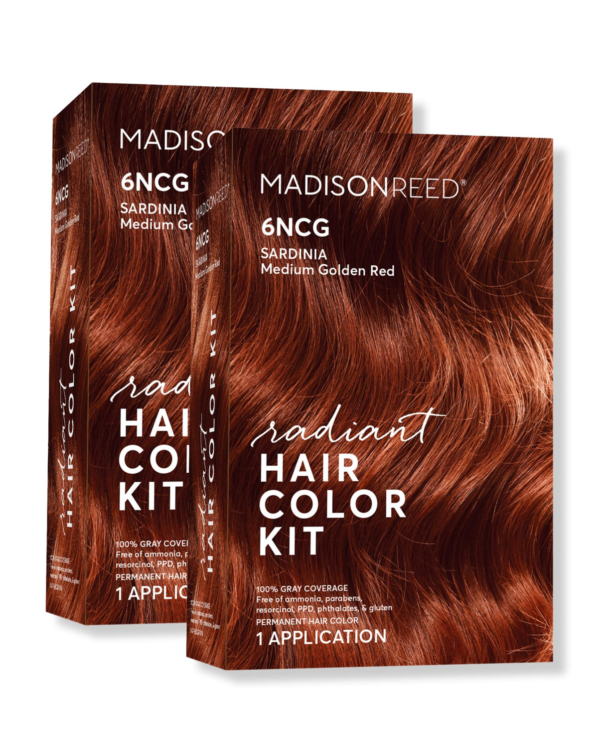 Madison Reed Radiant Color Kit packaging shows at-home color convenience with lasting results.