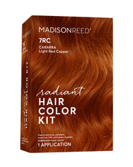 Madison Reed Radiant Color Kit bottle pour for bold ginger red shade.