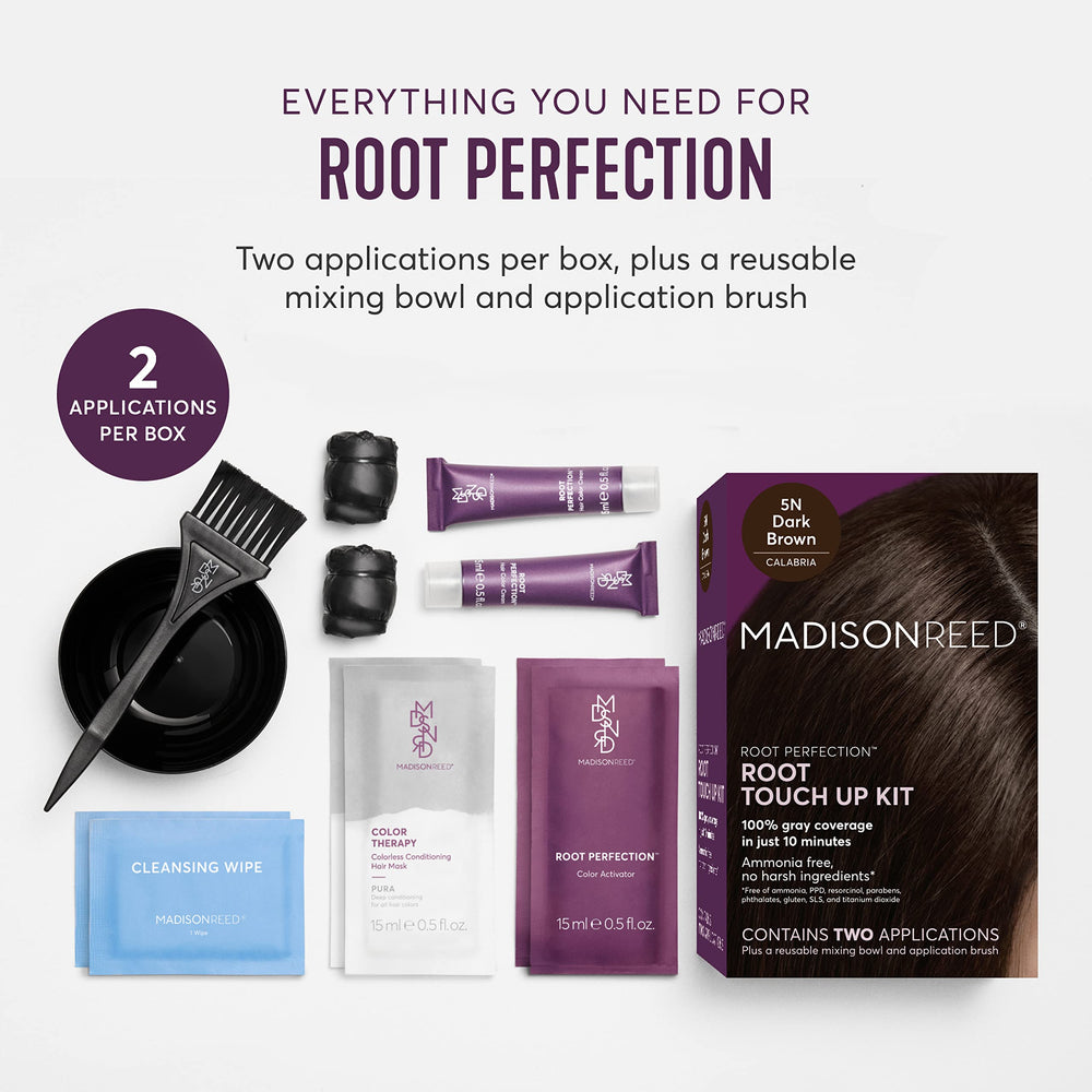 Close-up of 10-minute application using Madison Reed Root Perfection