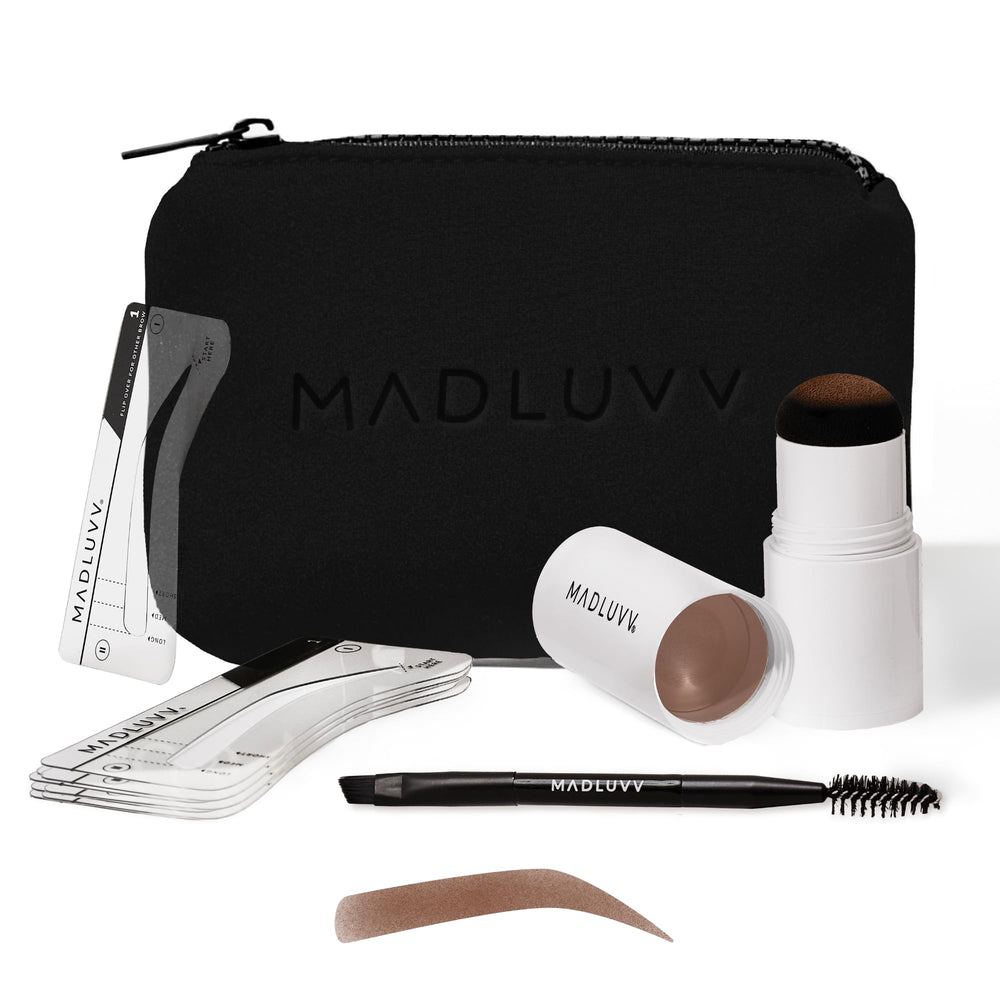 MADLUVV Brow Stamp Kit with nine stencils for natural-looking arches.