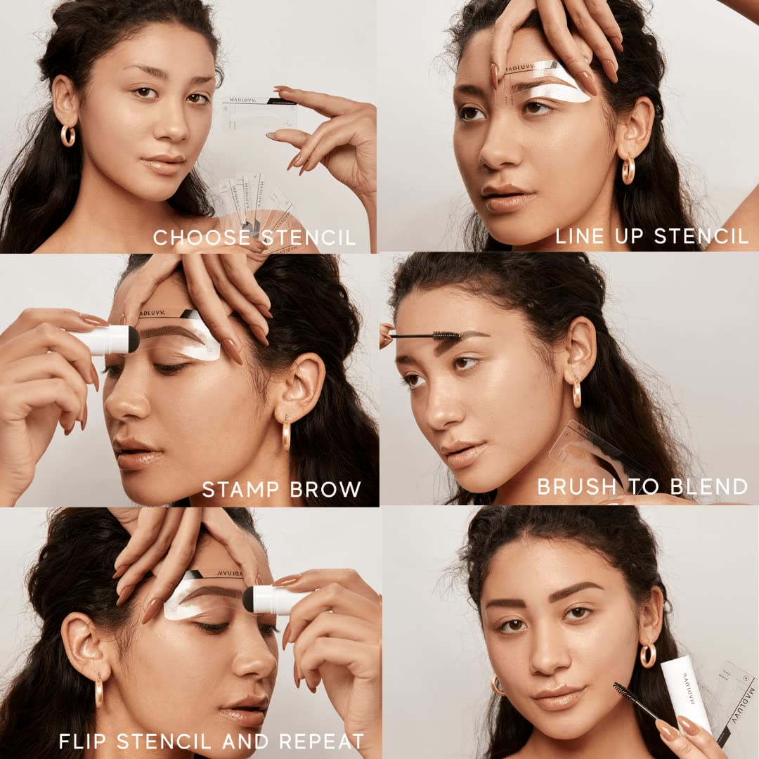 MADLUVV Brow Stamp finish appears matte and long-lasting on skin and hair