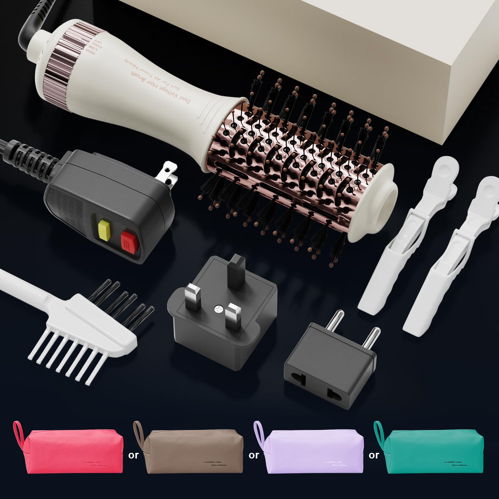 On the go use of Madremía 4-in-1 hair dryer brush for drying