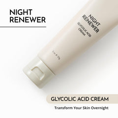 MAELOVE Night Renewer jar open displaying unscented cream texture