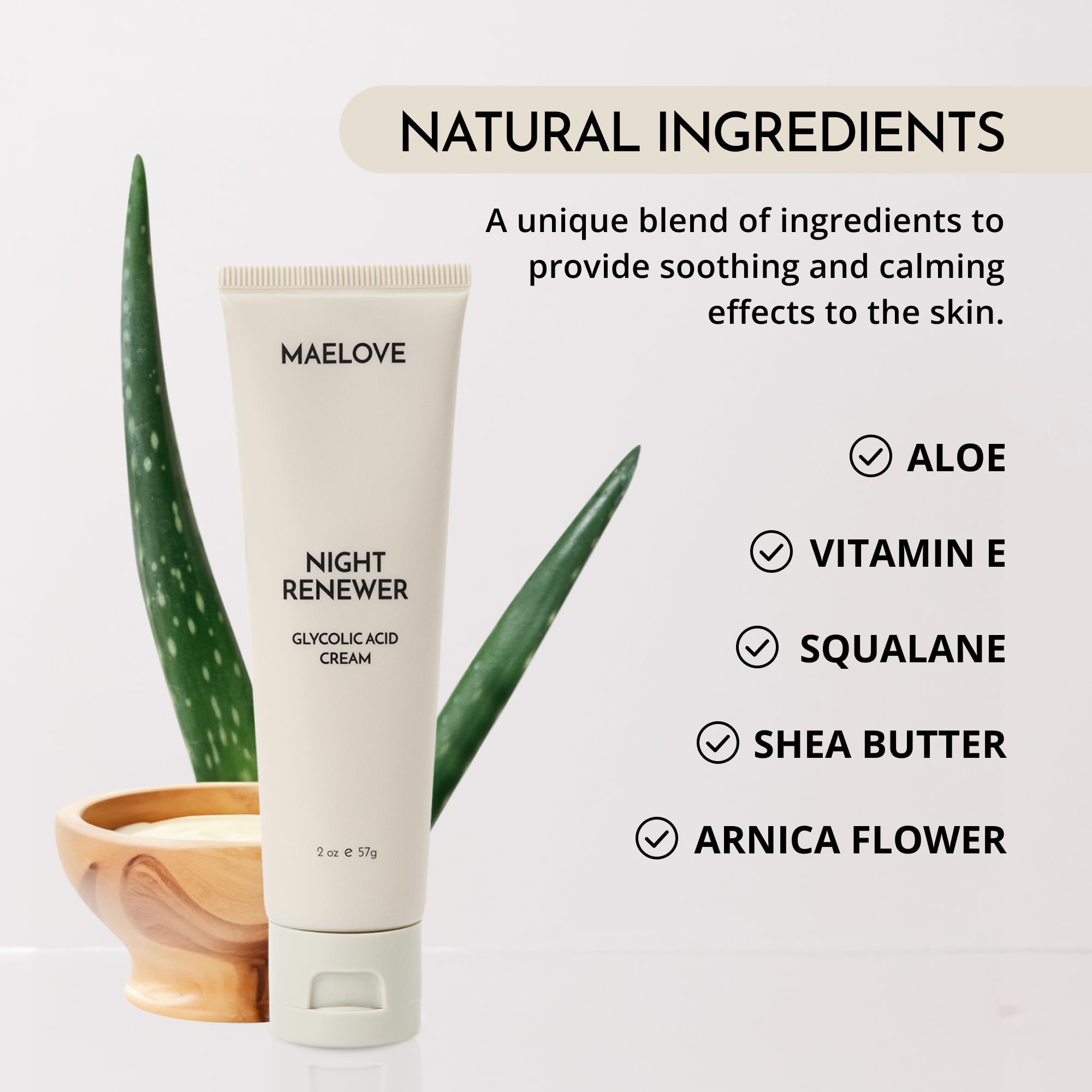 MAELOVE Night Renewer with shea butter for nourishing hydration