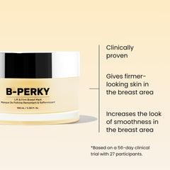 MAËLYS B-PERKY bust mask application shows leave-on method for chest skin