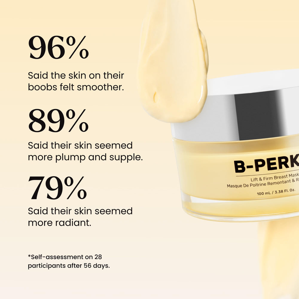 MAËLYS B-PERKY bust mask finish on skin suggests a refreshed look