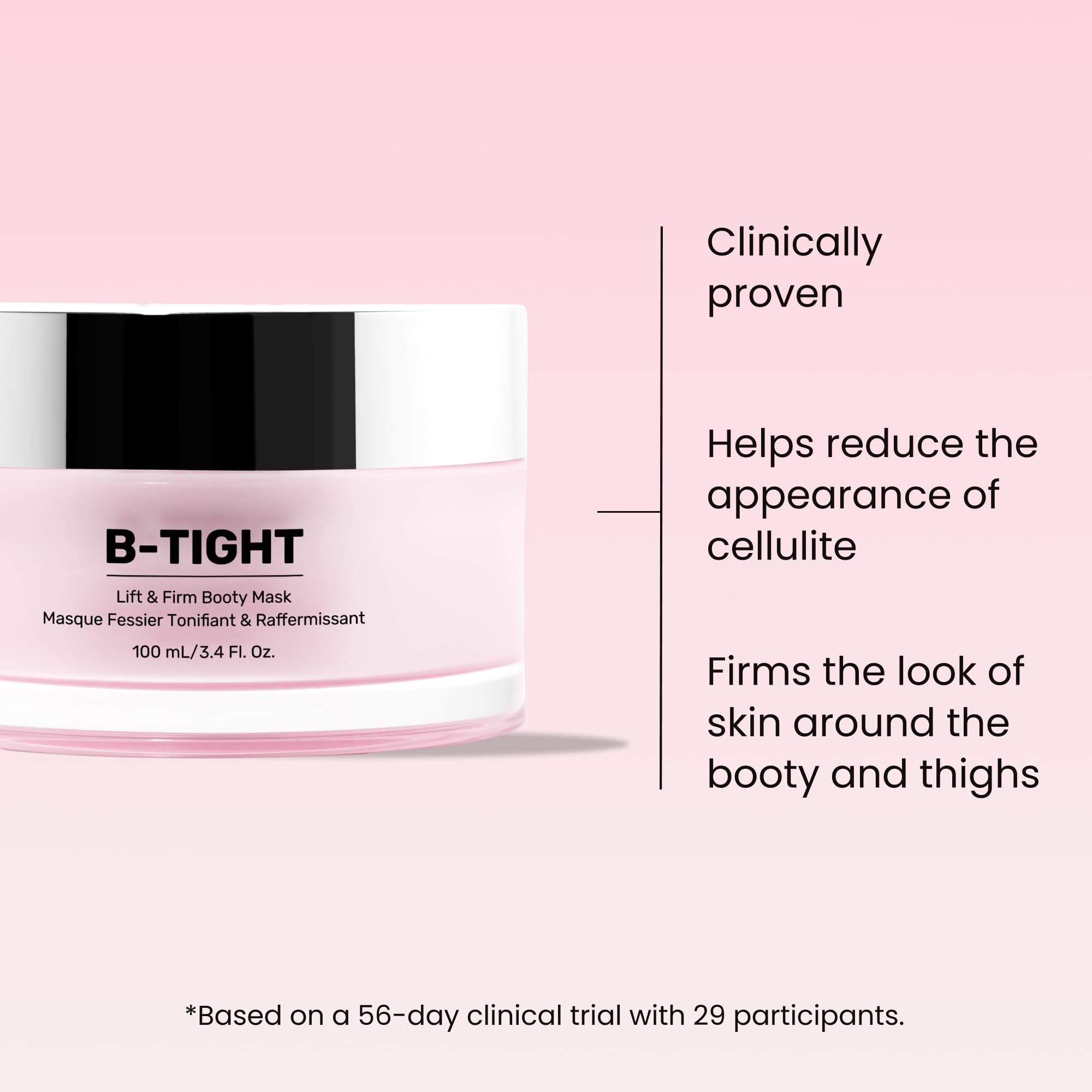 Close-up of MAËLYS B-TIGHT jar showing creamy texture for smoother skin