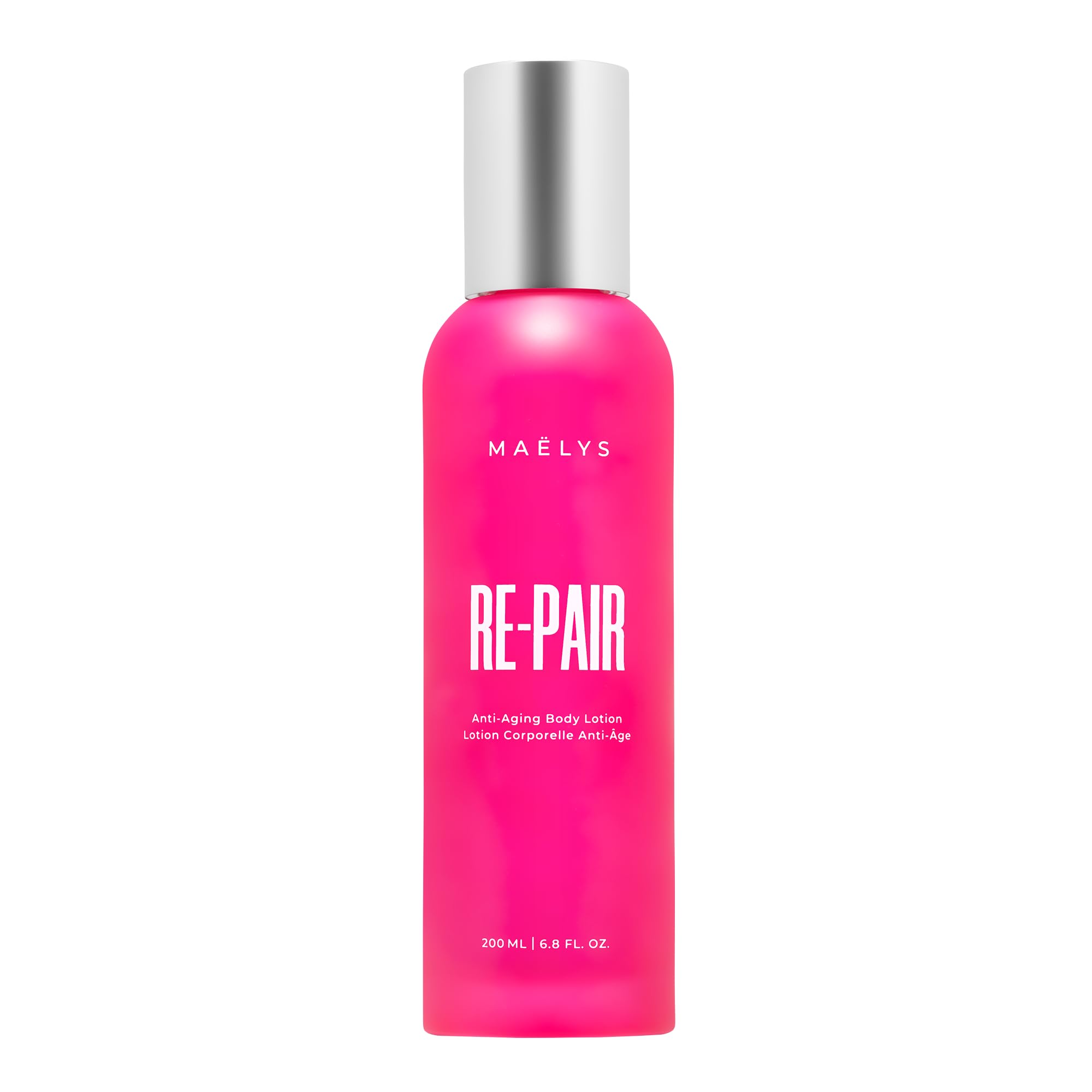 MAELYS RE-PAIR bottle pump close-up for easy daily application and smooth skin.