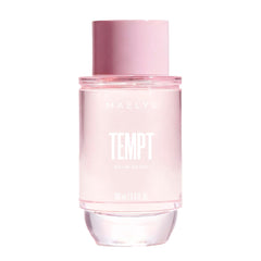 MAËLYS TEMPT bottle front view, a radiant fragrance for everyday wear.
