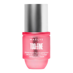 Maelys Too-Fine serum bottle suggesting sculpted facial contours.