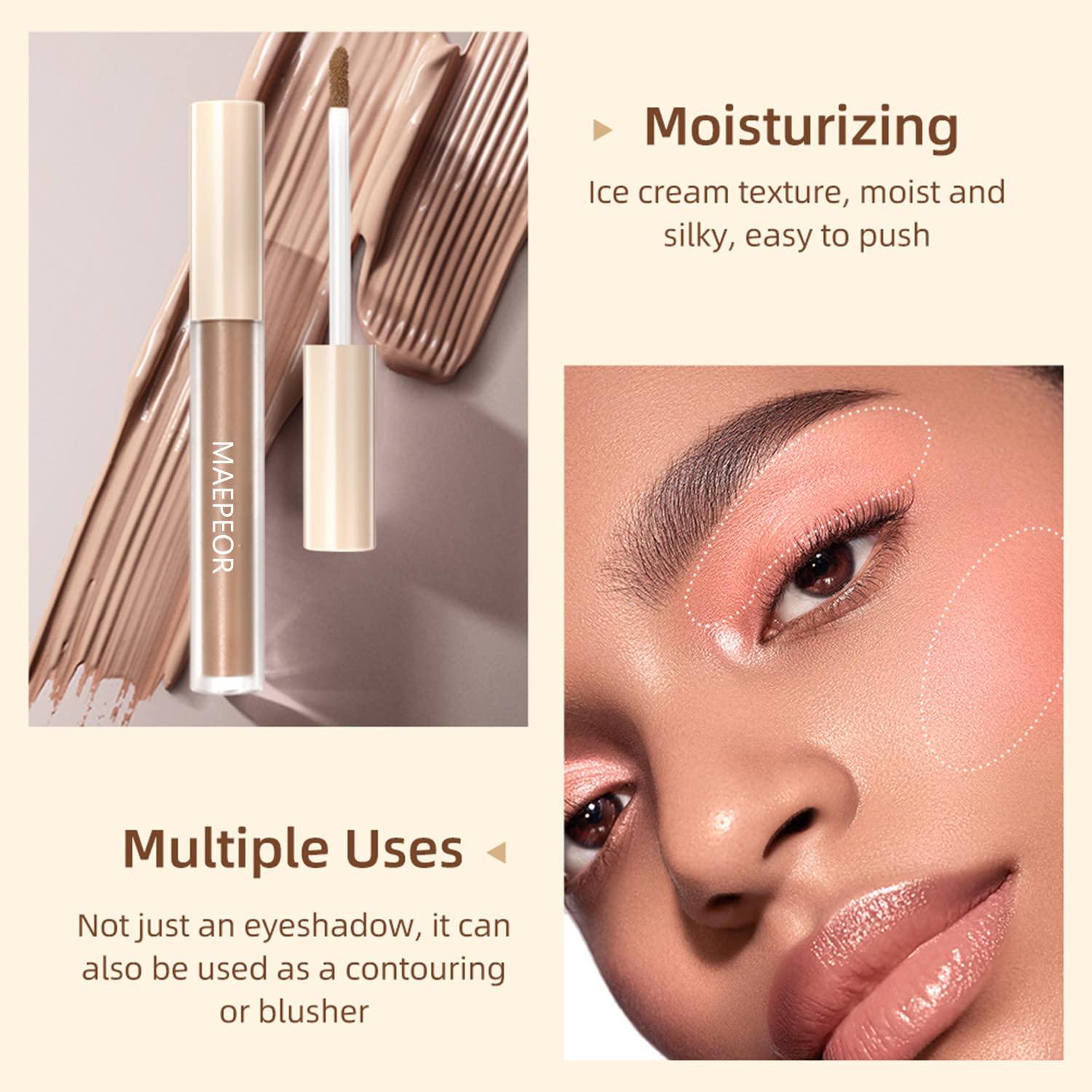 MAEPEOR long-wearing formula swatch resists sweat and humidity