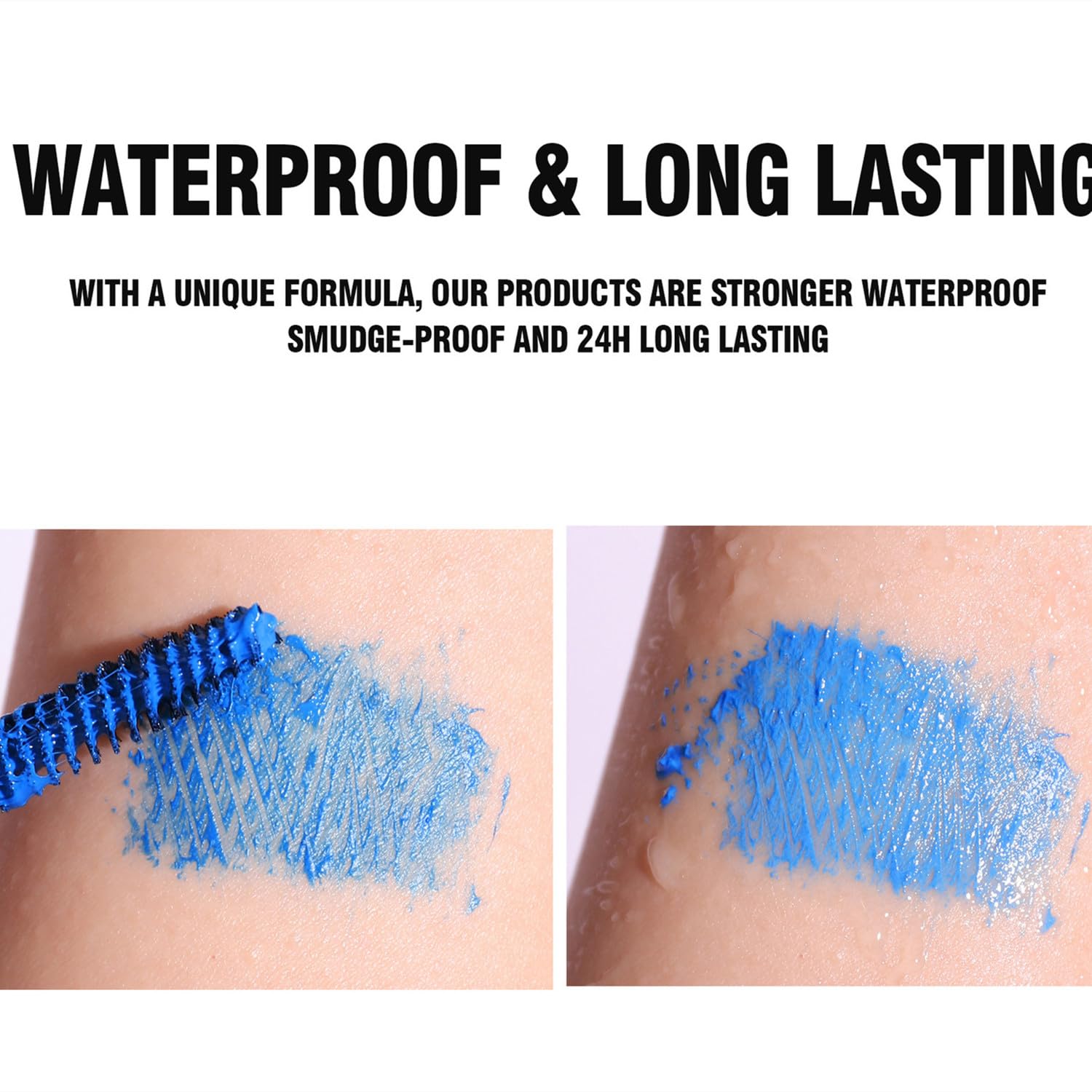 MAEPEOR Neon Mascara blue pigment for cool, dramatic looks.