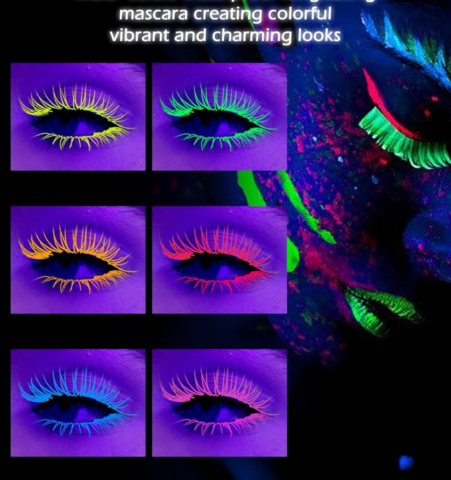 MAEPEOR Neon Mascara orange pigment for playful style.