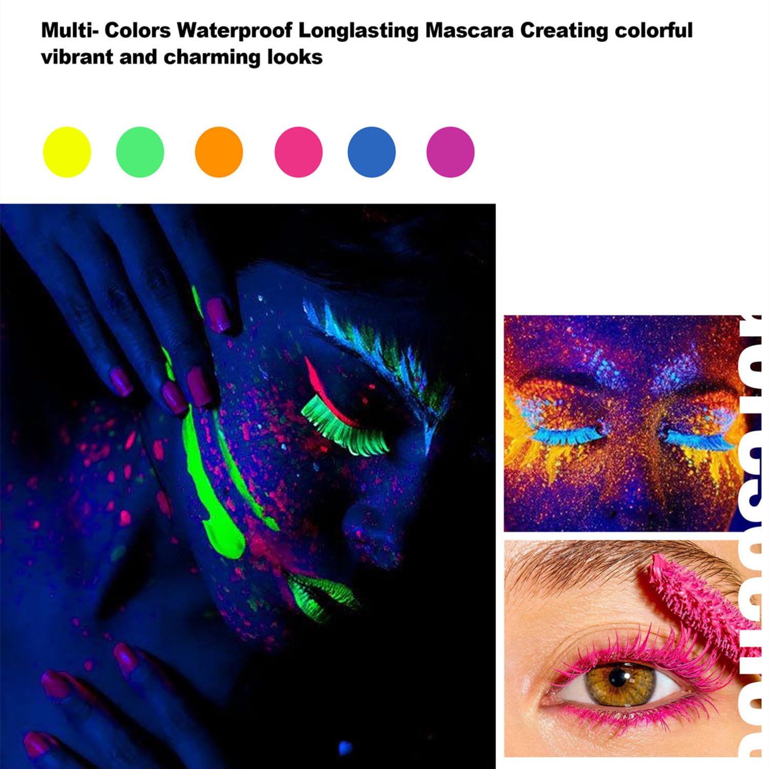 MAEPEOR Neon Mascara purple pigment for bold lashes.