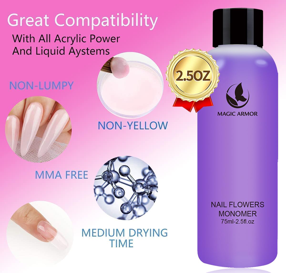 Magic Armor quick-dry monomer in action for efficient nail work