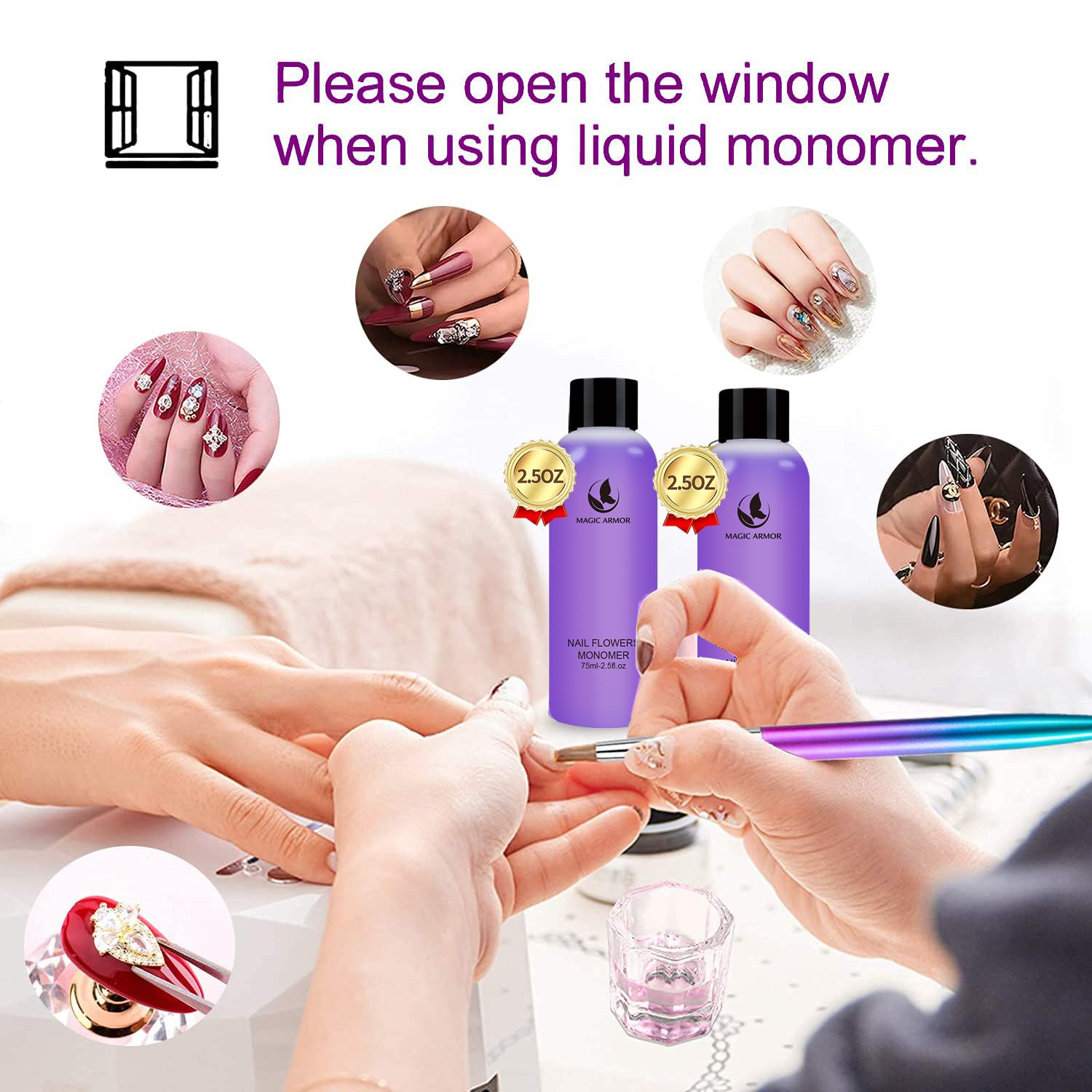 Magic Armor monomer as part of a professional nail extension kit