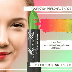 Magic Kiss Aloe Vera lip balm swatch demonstrating hydrating lip care.