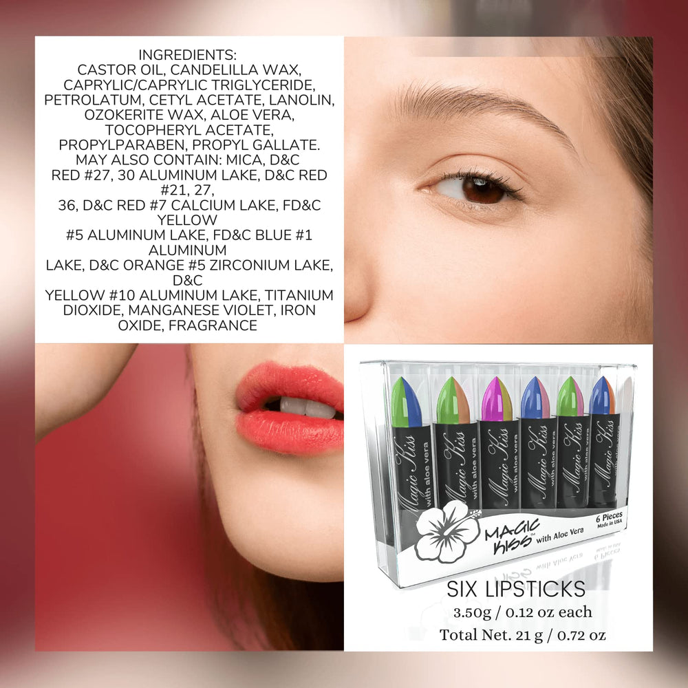 Magic Kiss long-lasting waterproof lip color swatch indicating durable wear.