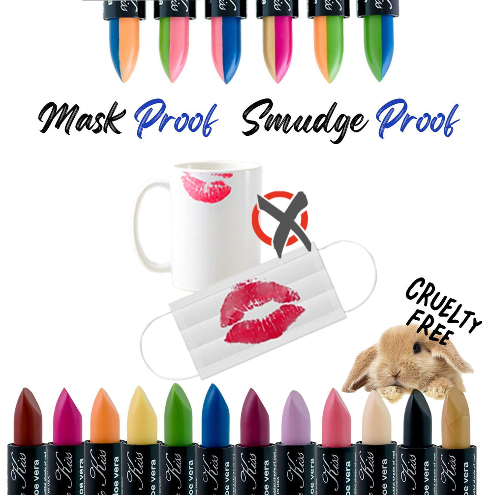 Magic Kiss mood lipstick application reveals shifting shade.