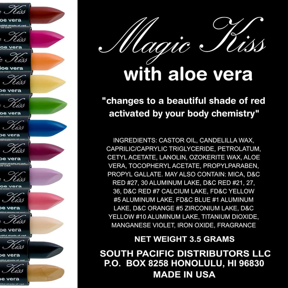 Magic Kiss six-piece lip color variety for versatile daytime to evening looks.