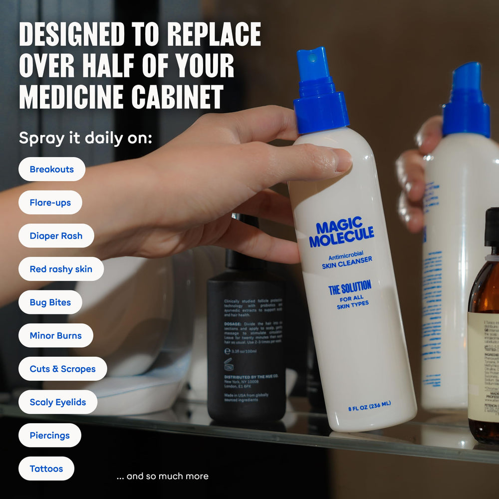 Magic Molecule applying to the face for a refreshed cleanse.