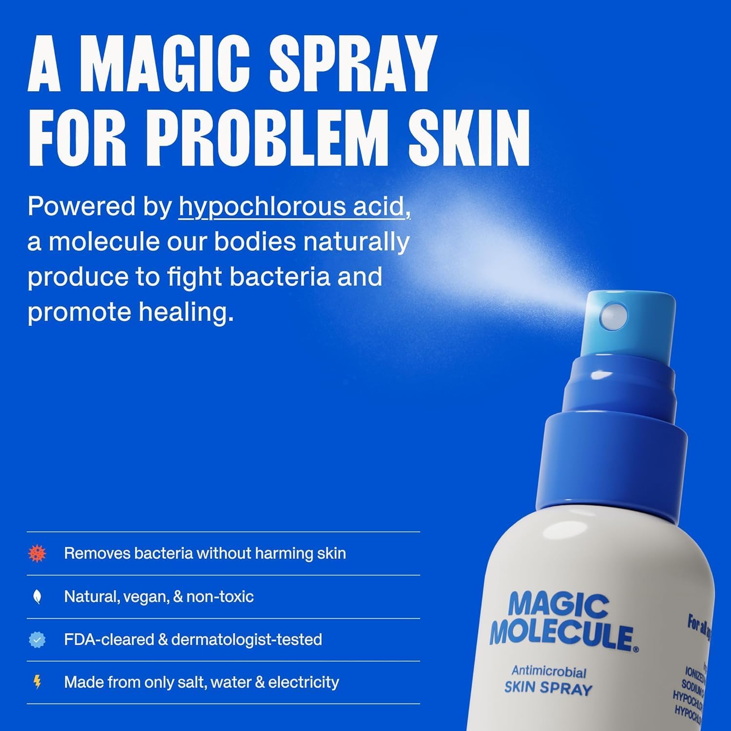 Magic Molecule soothing facial mist 8oz pack provides gentle care.