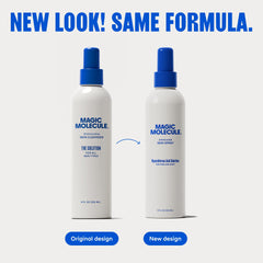Magic Molecule spray dispense for easy, targeted application on skin.