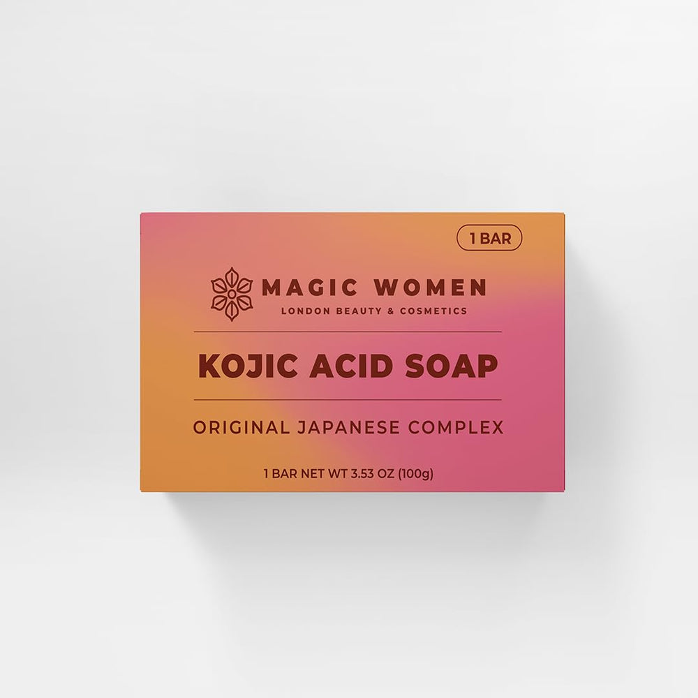 Magic Women Kojic Acid Soap packaging shows convenient daily use.
