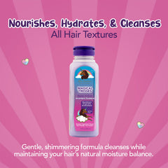 MAGICAL TRESSES Afro Unicorn Shampoo raspberry infusion label highlights nourishing hydration