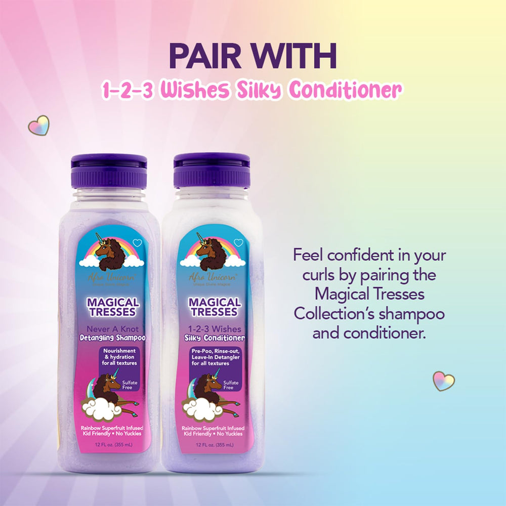 MAGICAL TRESSES Afro Unicorn Shampoo silicone-free formula label for family care