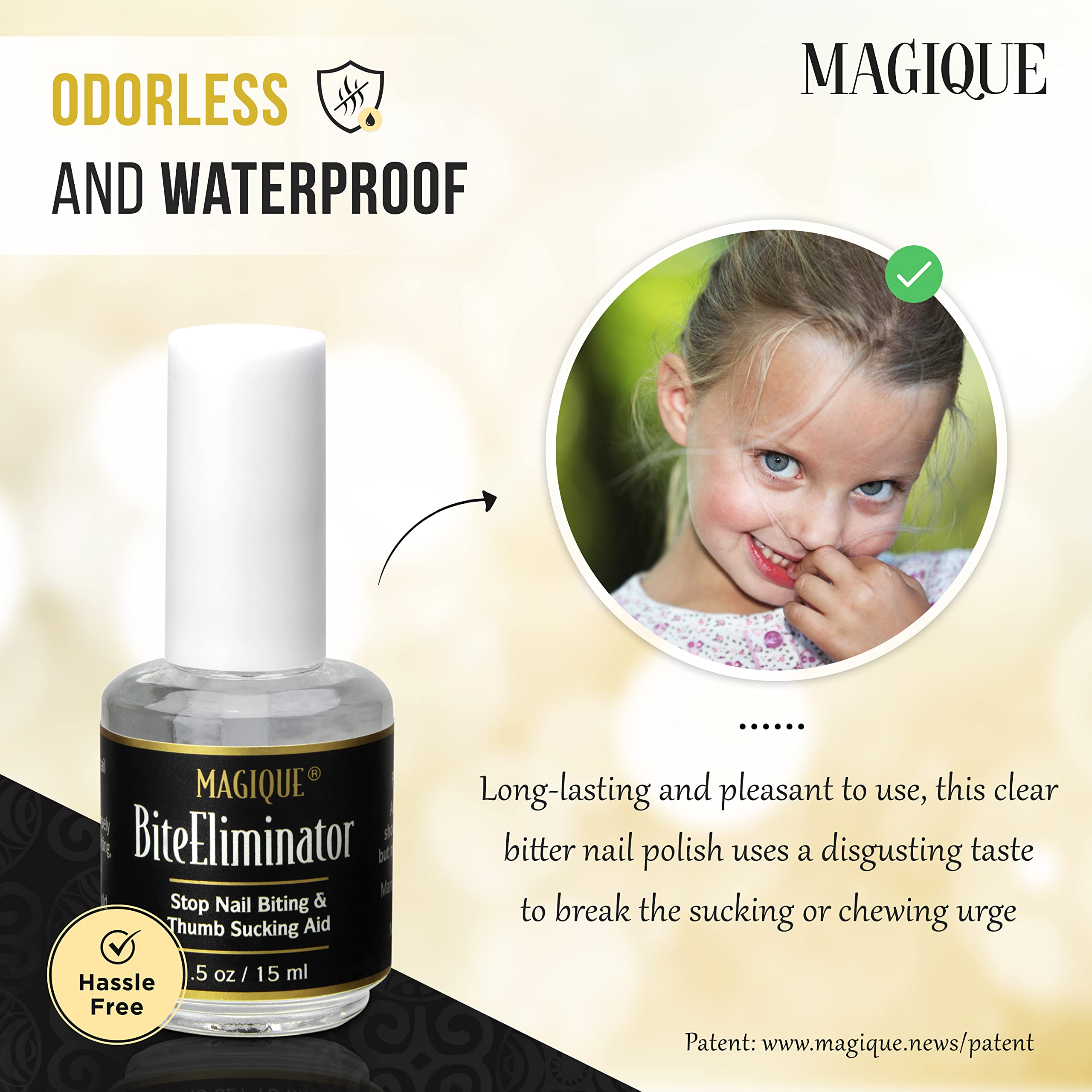 Magique Bite Eliminator liquid-application demonstrates immediate bite deterrence.