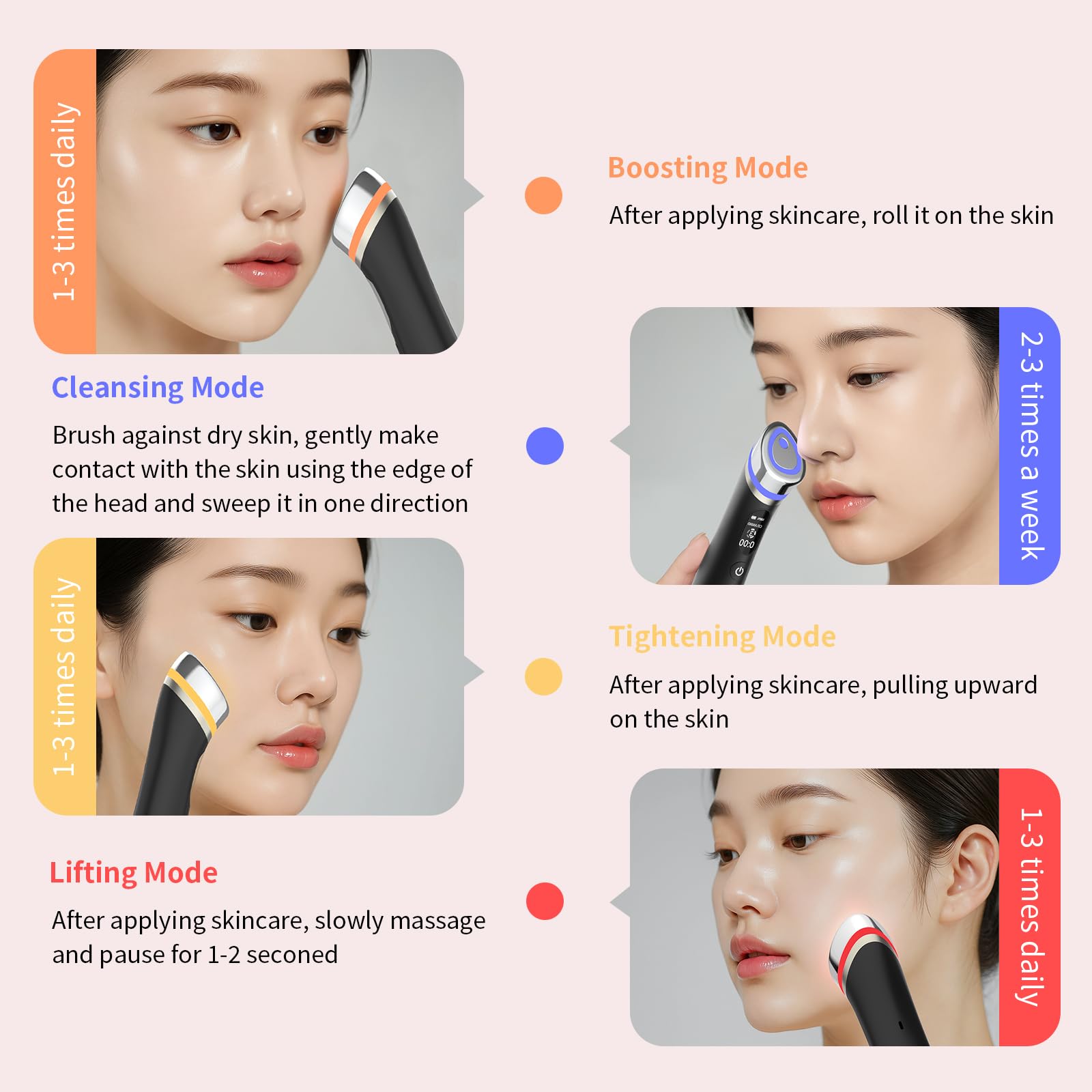 magivol Face Lift Device blue LED mode for targeted clarity on pores.