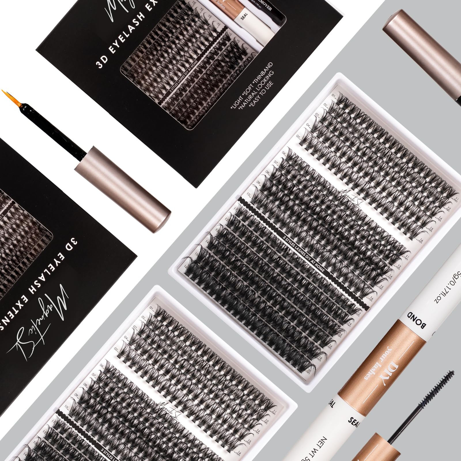 Magnetic SL cluster lashes in 11-20mm range for flexible styling options