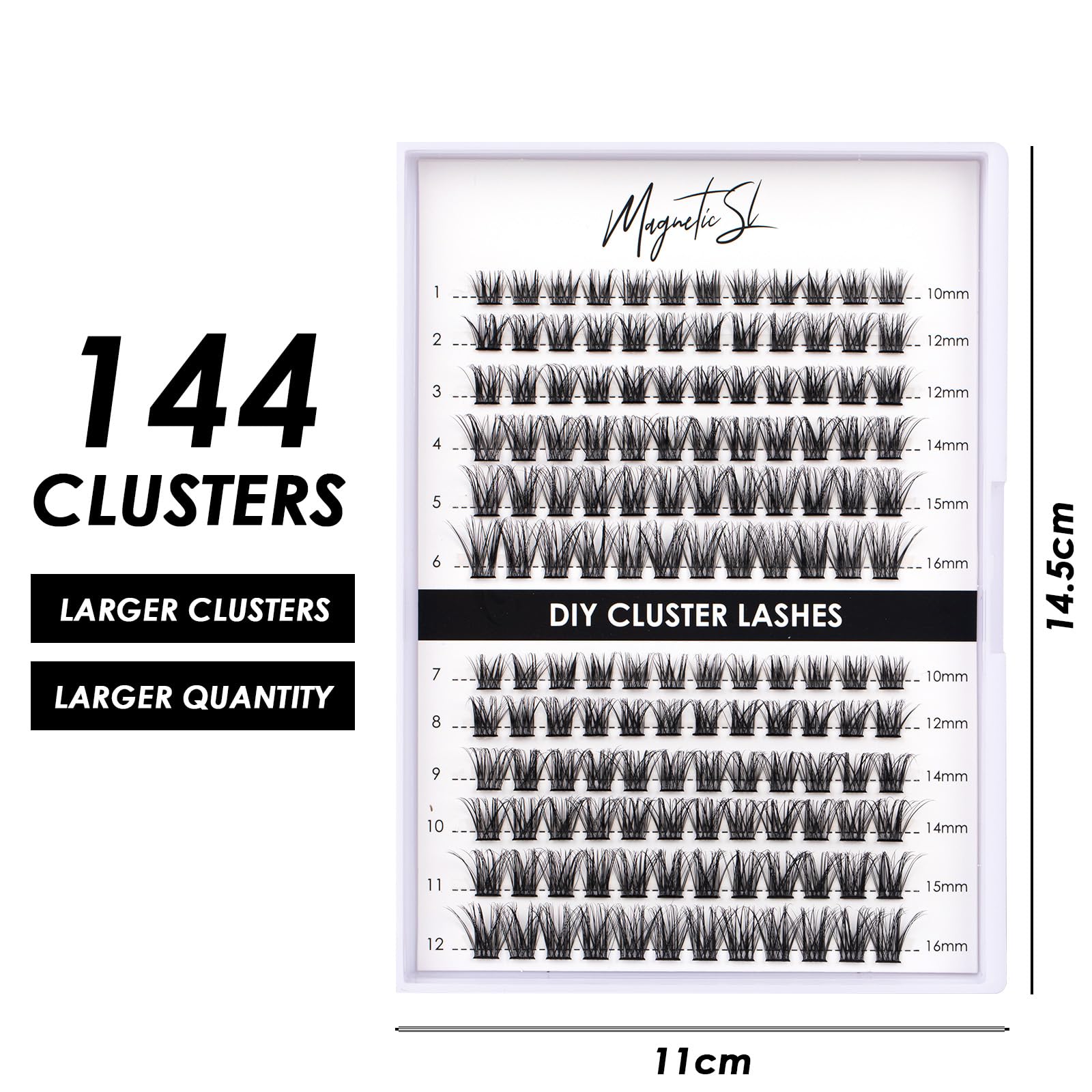 Magnetic SL lash clusters being applied with tweezers for precise, comfortable placement.