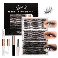 Magnetic SL DIY lash kit with 320 cluster lashes for customizable eye enhancements