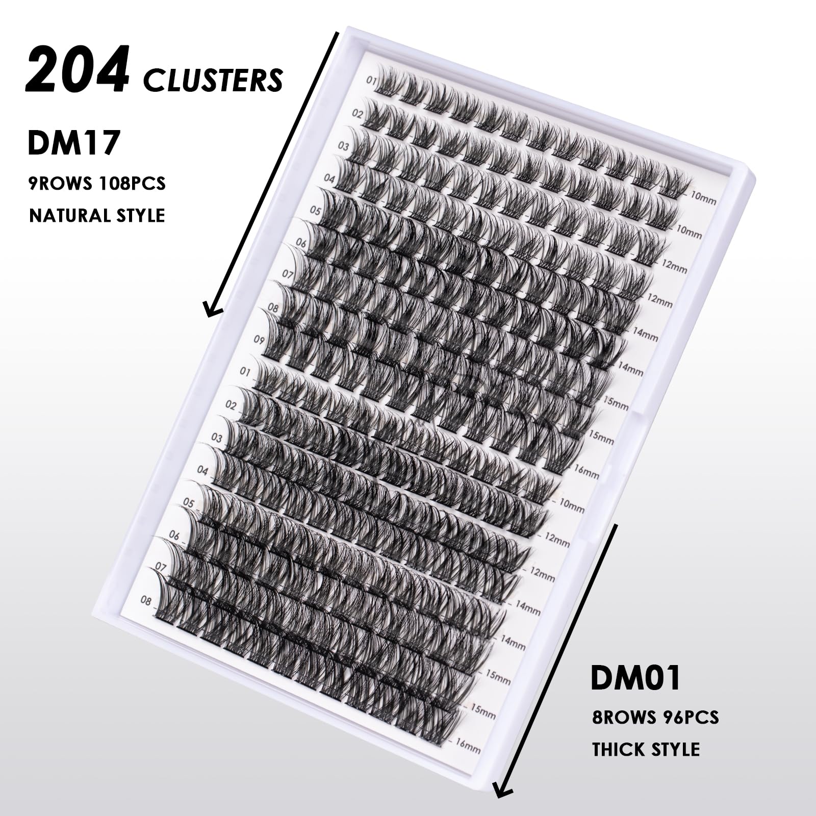 Magnetic SL clusters in varied 10-16mm lengths for salon-style looks