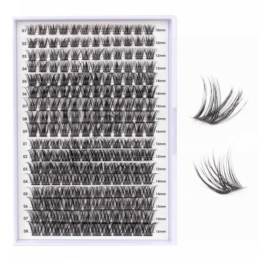 Magnetic SL lash clusters tray with 204 pieces for at-home customization