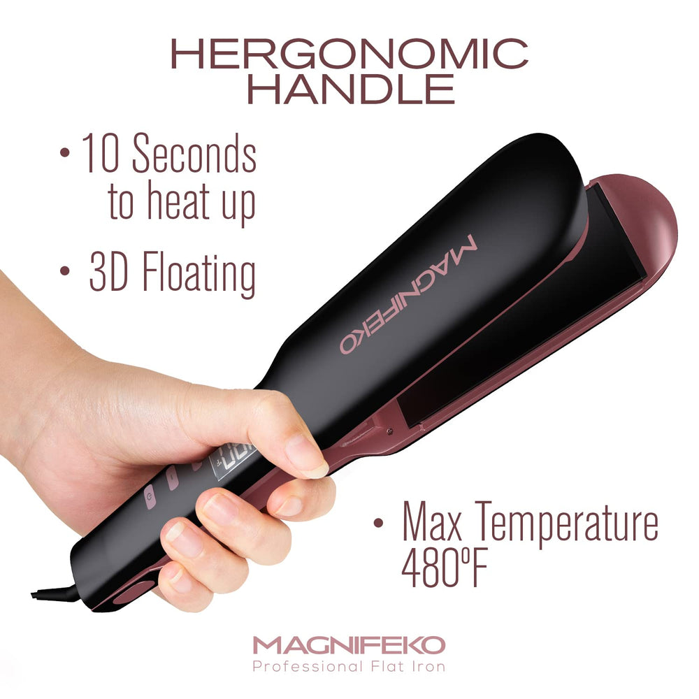 Magnifeko straightener auto shut-off feature for safe styling