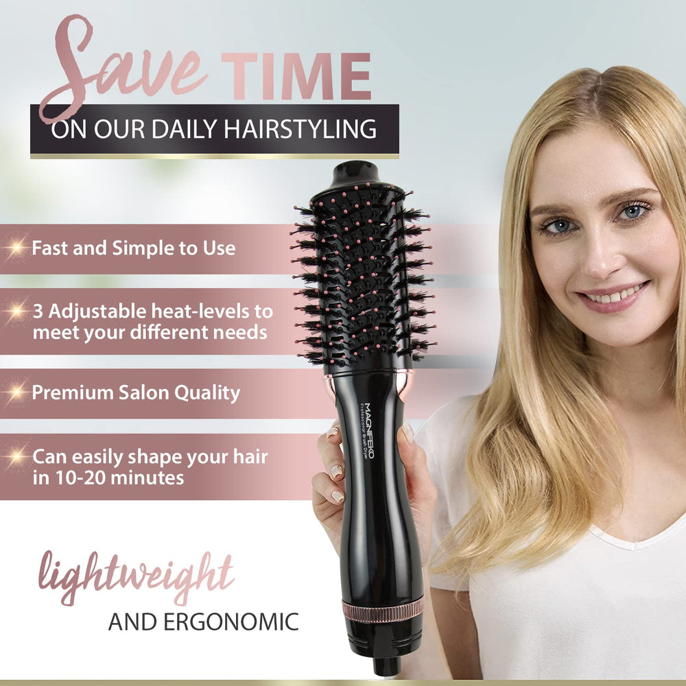 Magnifeko three heat levels tailor styling for thick or fine hair.