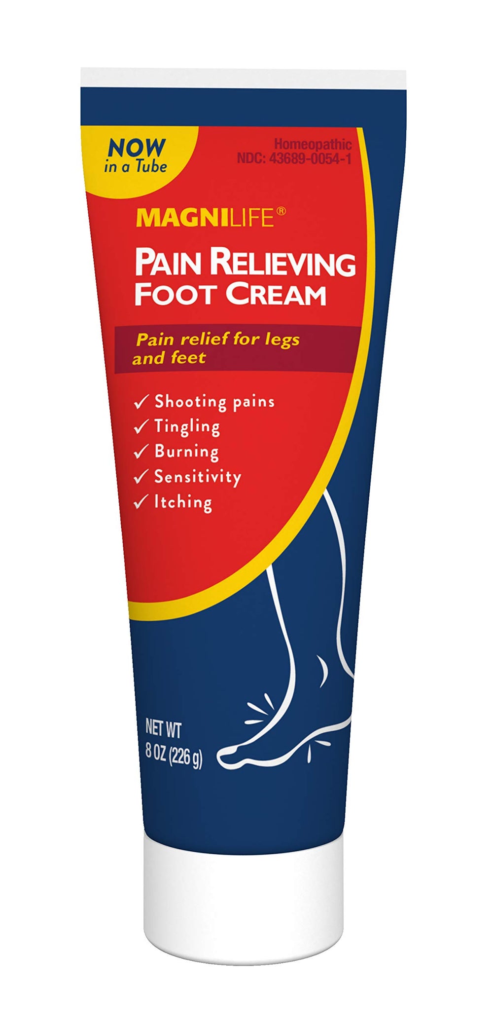 Magnilife Pain Relieving Foot Cream tube, soothing relief for feet.