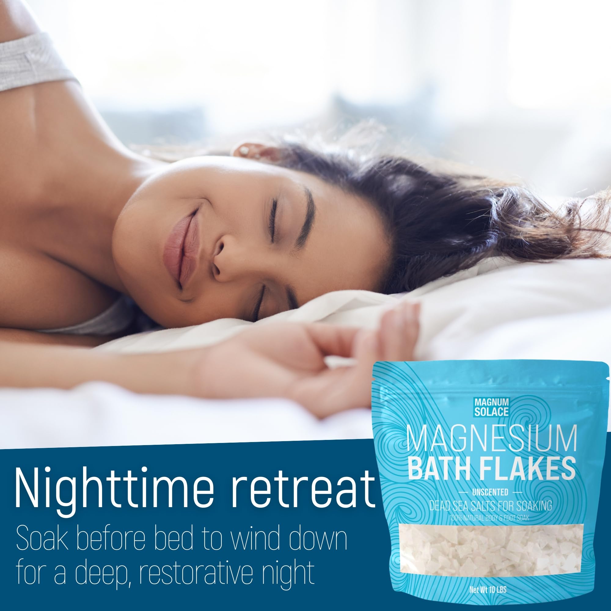 Relaxing bath scene with Magnum Solace products