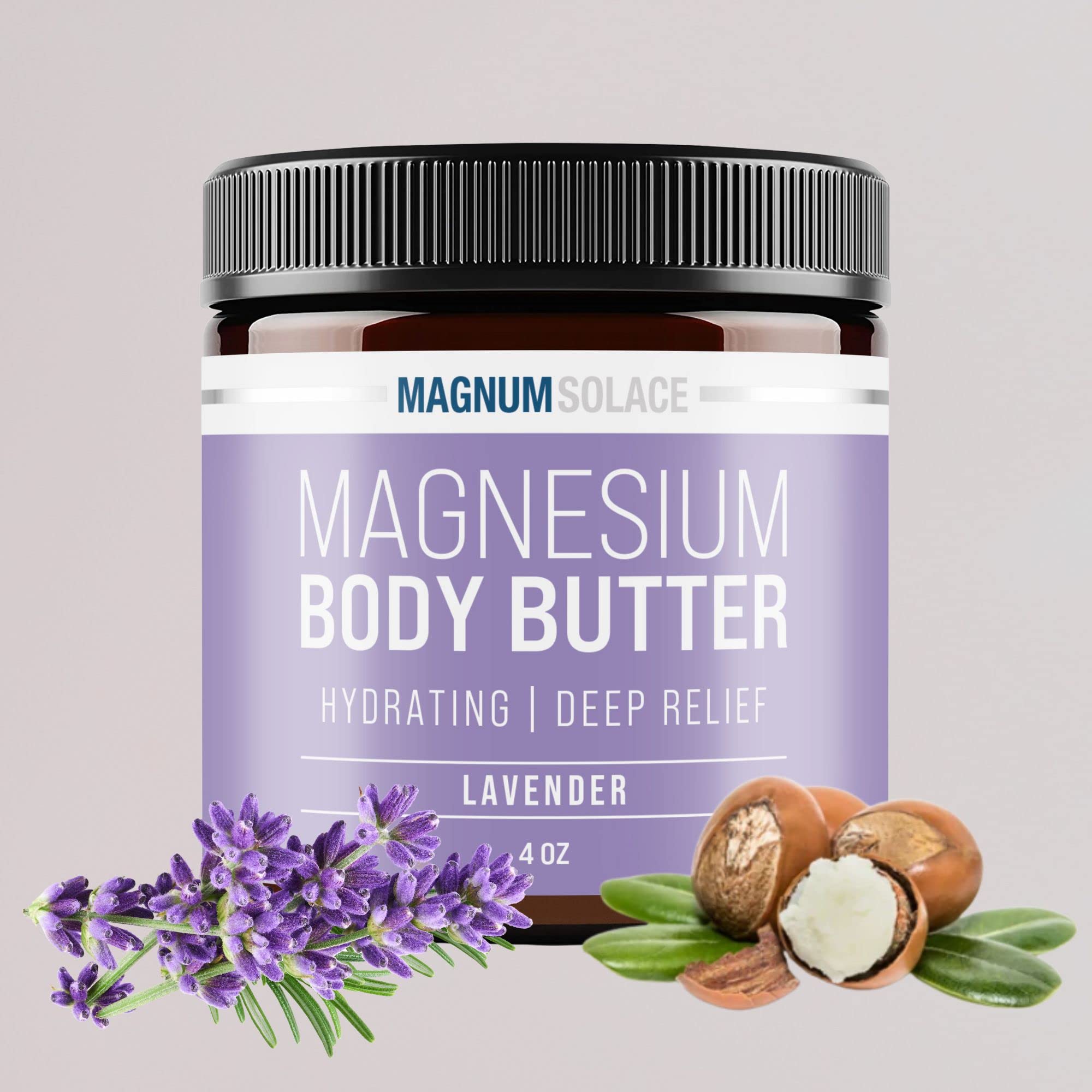 Magnum Solace Dead Sea magnesium butter packaging and branding.