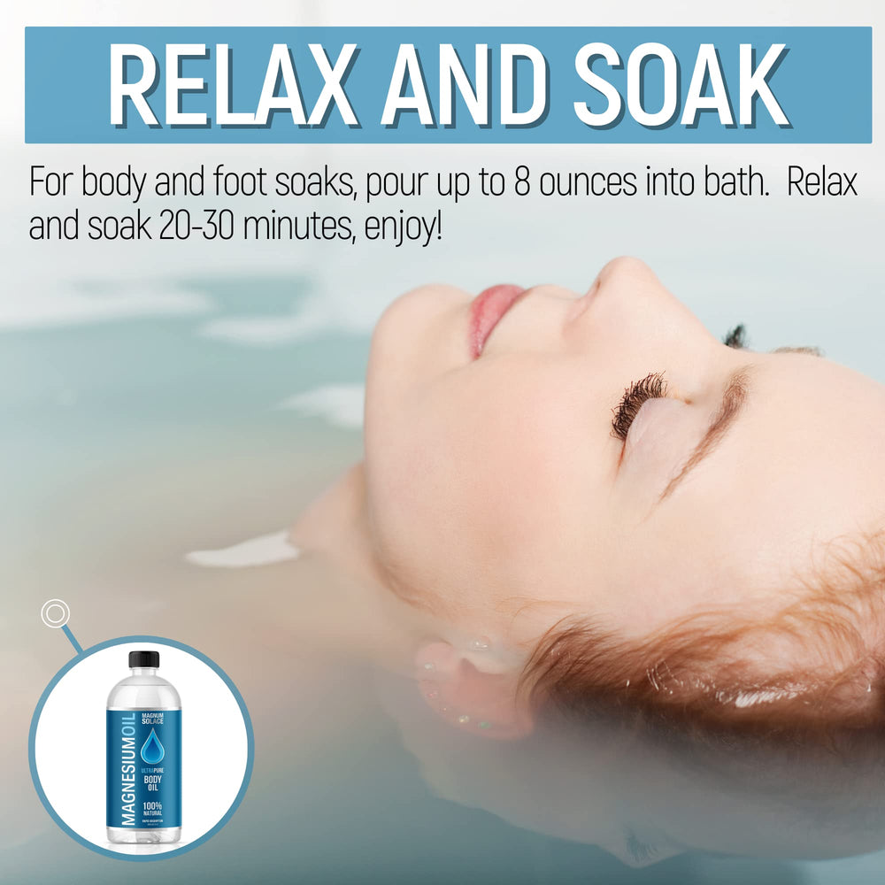 Magnum Solace bath soak in tub for a relaxing mineral experience