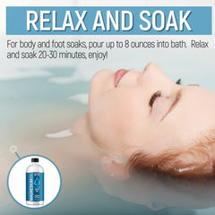 Magnum Solace bath soak in tub for a relaxing mineral experience