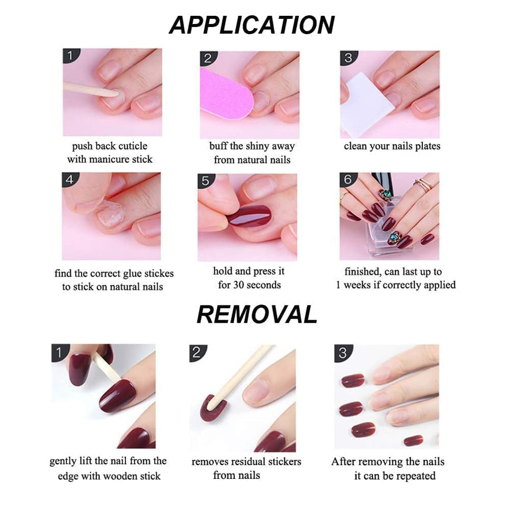 Included Magrace nail stickers aid easy adhesion and finish.