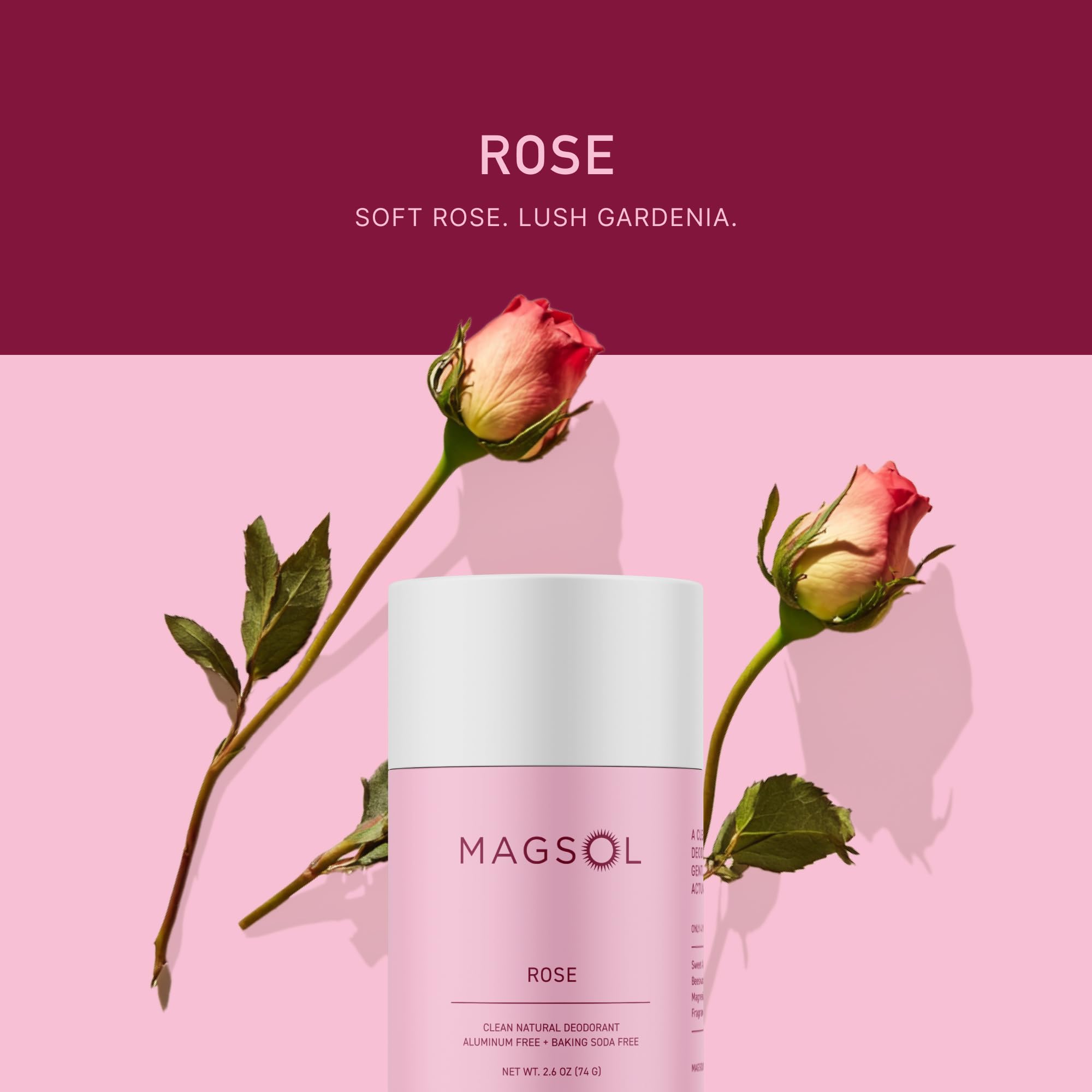 Rose formula enriched with sweet almond oil for conditioning.