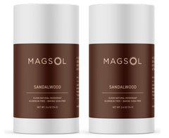 MAGSOL Organics natural deodorant sandalwood 2-pack front view shows clean packaging and ready-to-use appeal