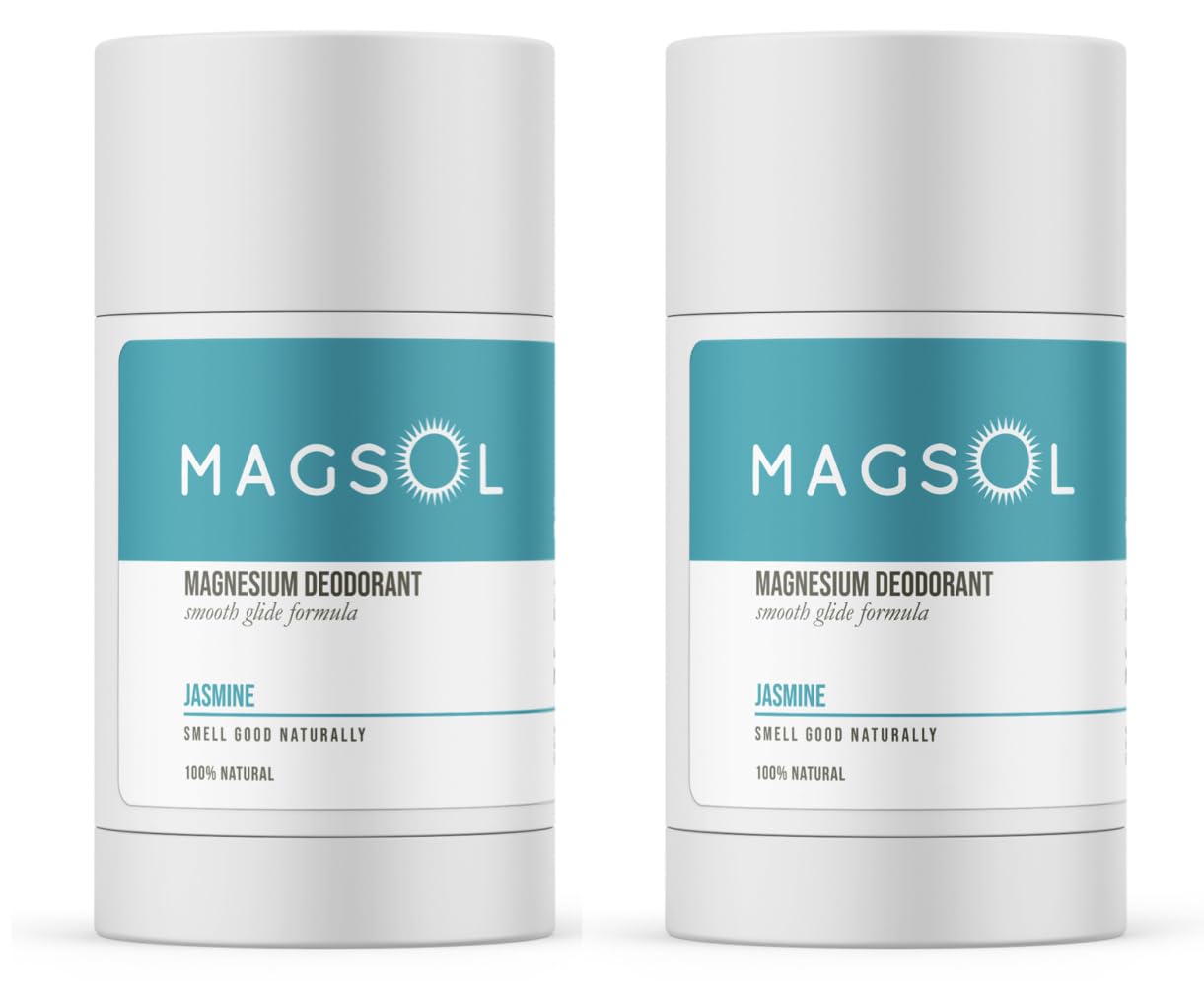 MagSol Organics Jasmine deodorant bottle showing aluminum free design for daily use