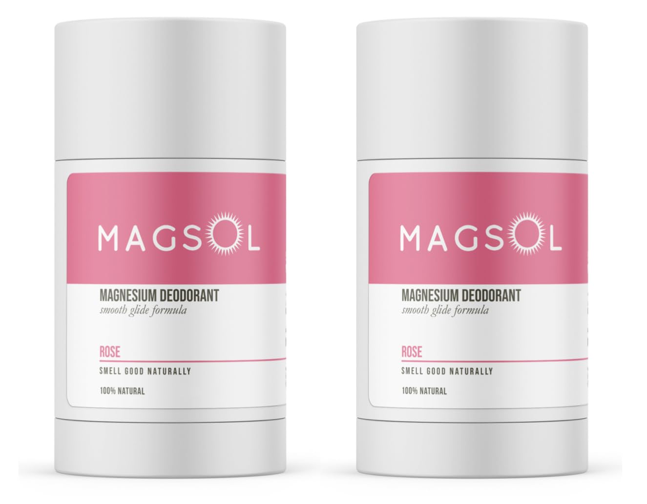 MAGSOL Rose deodorant 2-pack showcases packaging and light rose fragrance