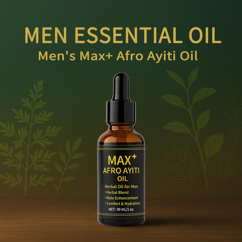 Maidlure Max+ Afro Ayiti Oil label highlights the herbal blend for vitality.